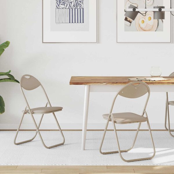 vidaXL Krzesło składane 2 pcs piaskowy 48 x 43,5 x 81 cm