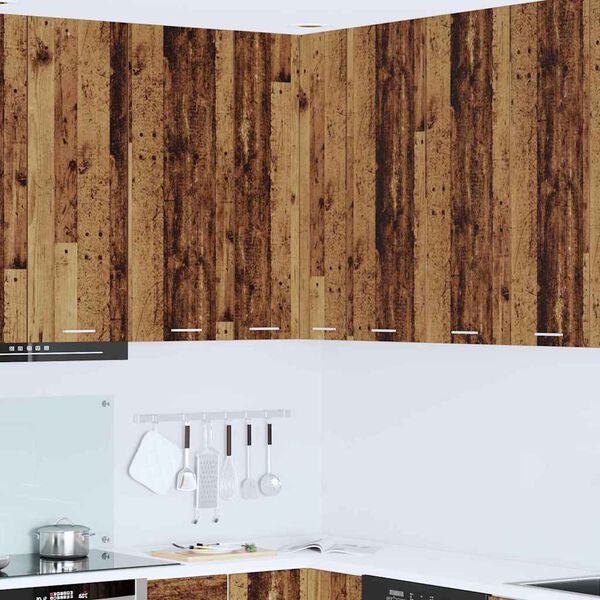 vidaXL Szafka wisząca z drzwiami Stare Drewno i Biały 57 x 57 x 100 cm