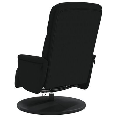 vidaXL Rozkładany fotel masujący z podnóżkiem, czarny, aksamit
