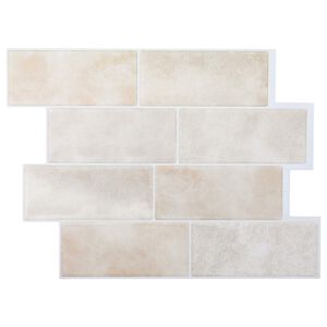 vidaXL Kafelka subway 20 pcs Beżowy marmur 29 x 21 cm Poliuretan i PET