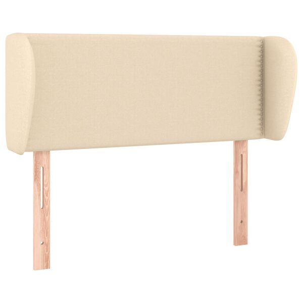 vidaXL Zagł&oacute;wek uszak, kremowy, 93x23x78/88 cm, tkanina