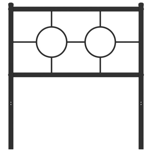vidaXL Metalowe wezgłowie, czarne, 80 cm