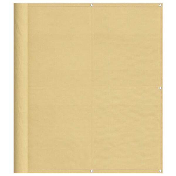 vidaXL Parawan balkonowy, piaskowy, 120x400 cm, 100% poliester Oxford