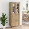 vidaXL Highboard 2 pcs Dąb rzemieślniczy Drewno inżynieryjne i szkło