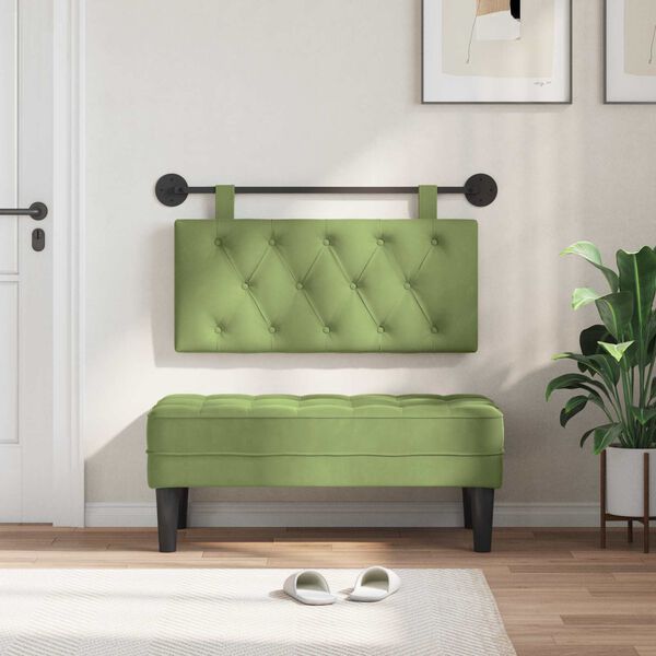 vidaXL Wisząca Głowa Jasnozielony 100 x 55 x 7 cm Aksamit