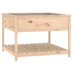 vidaXL Donica z p&oacute;łką, 111,5x111,5x81 cm, lite drewno sosnowe
