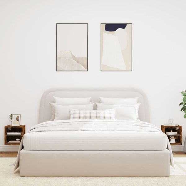 vidaXL Ścienne szafki TV z LED, 2 szt., przydymiony dąb, 30x28,5x30 cm