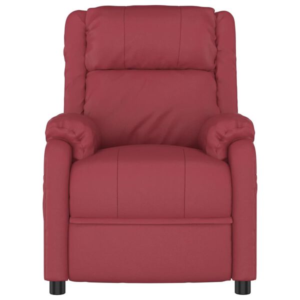 vidaXL Elektryczny fotel masujący, czerwone wino, sztuczna sk&oacute;ra