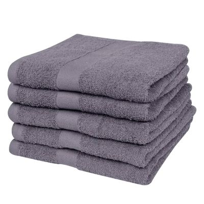 vidaXL Ręczniki, 5 szt,, bawełna, 500 g/m², 100x150 cm, antracytowe