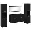 vidaXL Zestaw mebli łazienkowych Montowane na ścianie 4 pcs Czarny Dąb