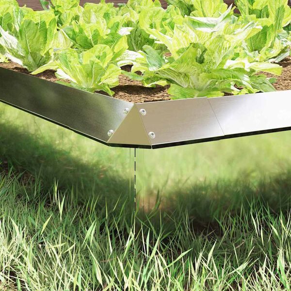 vidaXL Ogrodzenie ślimakowe 4 pcs Srebrny 13,5 x 13,5 x 25 cm