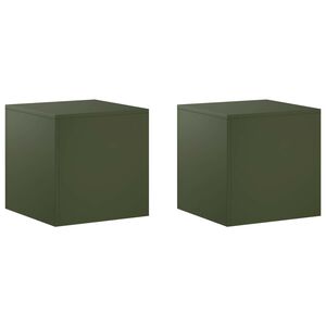 vidaXL Stojak na rośliny 2 pcs Oliwkowy zielony 40 x 40 x 40 cm Stal