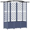 vidaXL Podniesione ł&oacute;żko z kratką i dachem Szary 163 x 40 x 141 cm PP