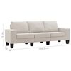 vidaXL 3-osobowa sofa, kremowa, tapicerowana tkaniną
