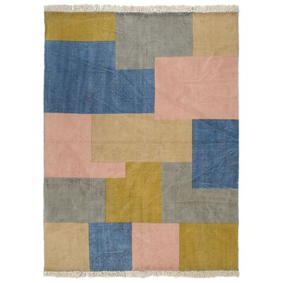 vidaXL Ręcznie tkany kilim, bawełna, 120x180 cm, z nadrukiem, kolorowy
