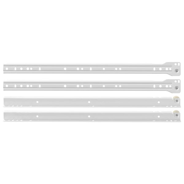 vidaXL Prowadnica szuflady 2 pcs Biały 450 mm Stal