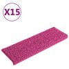 vidaXL Maty na schody 15 szt. 65x21x4 cm R&oacute;żowe prostokątne krawędzie