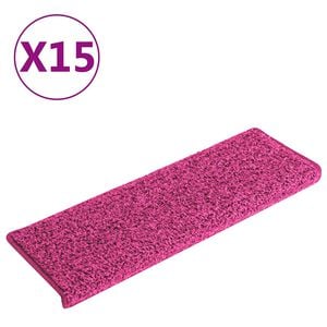 vidaXL Maty na schody 15 szt. 65x21x4 cm R&oacute;żowe prostokątne krawędzie