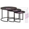 vidaXL Nesting Stoły Kawowe 3 pcs Czarny Lite drewno mango i stal