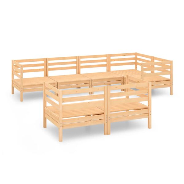 vidaXL 7-cz. zestaw wypoczynkowy do ogrodu, lite drewno sosnowe