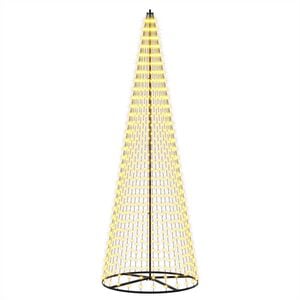 vidaXL Choinka świąteczna LED 285 cm 744 LED Ciepła biel Żelazo Czarny