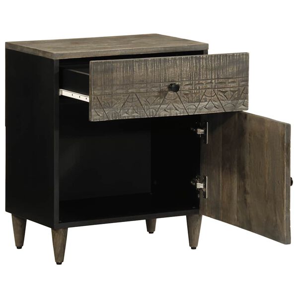 vidaXL Szafka nocna Jasnoszara 50x33x60 cm Drewno lite Mango