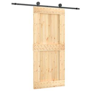 vidaXL Drzwi przesuwne Naturalny i czarny 90 x 210 cm