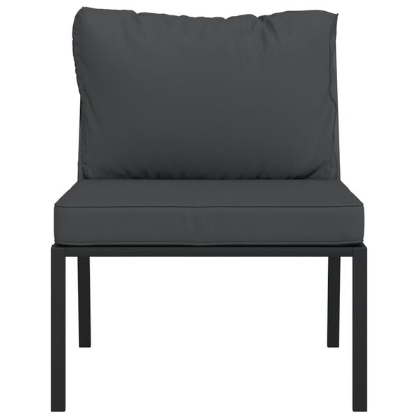 vidaXL Krzesła ogrodowe z szarymi poduszkami, 2 szt, 60x74x79 cm, stal