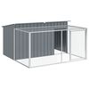 vidaXL Domek dla psa z wybiegiem antracytowy 197x194x110 cm ocynkowana stal