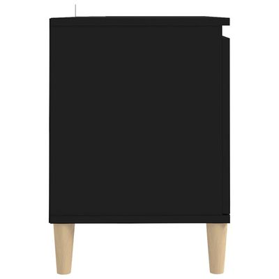 vidaXL Szafka TV z drewnianymi nóżkami, czarna, 103,5x35x50 cm