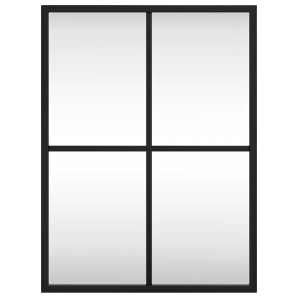 vidaXL Lustro ścienne, czarne, 30x40 cm, prostokątne, żelazo