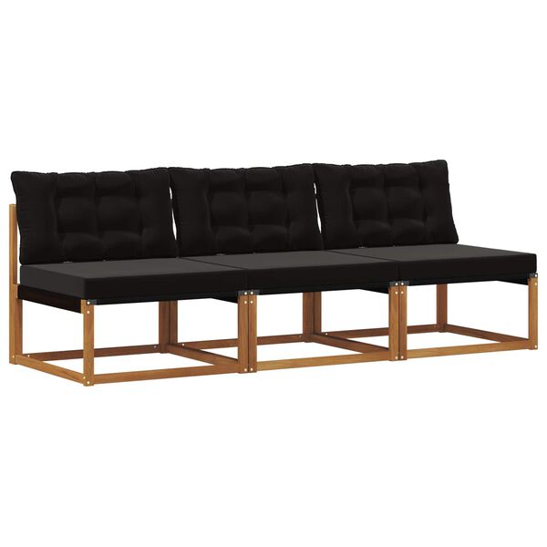 vidaXL 3 Sztuka Środkowa sofa ogrodowa Lite Drewno Akacji Naturalny