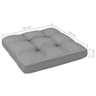 vidaXL 4-cz. zestaw wypoczynkowy z palet, z poduszkami, szary, sosna