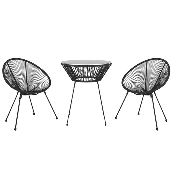 vidaXL 3-częściowy zestaw mebli ogrodowych, czarny