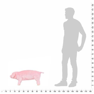 vidaXL Pluszowa świnka, stojąca, różowa, XXL