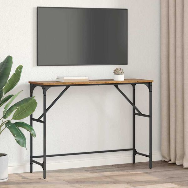 vidaXL Konsola Stare drewno 100 x 32 x 75 cm Materiał drewnopochodny