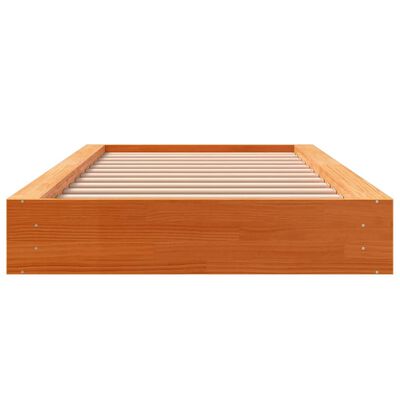 vidaXL Rama łóżka, woskowy brąz, 75x190 cm, lite drewno sosnowe