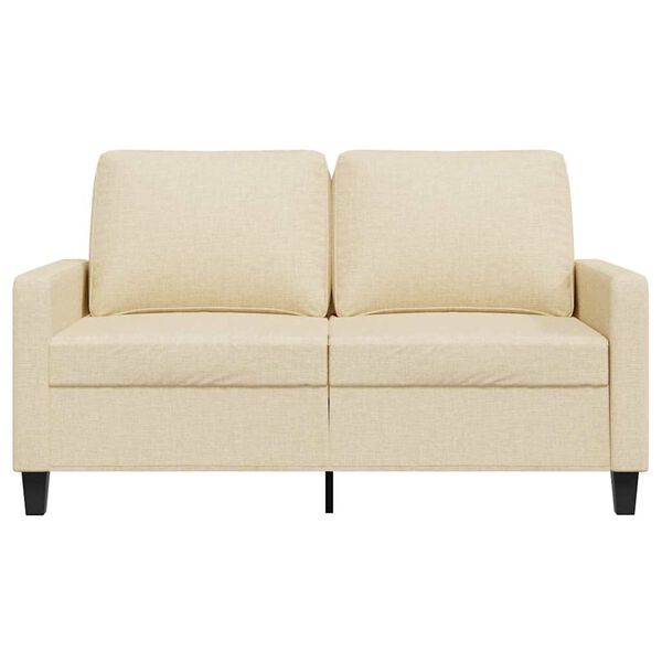 vidaXL 2-osobowa sofa, kremowa, 120 cm, tapicerowana tkaniną