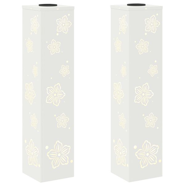 vidaXL Słoneczna LED lampa na ścieżkę 2 pcs Biały