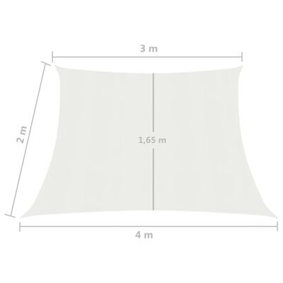 vidaXL Żagiel przeciwsłoneczny, 160 g/m², biały, 3/4x2 m, HDPE