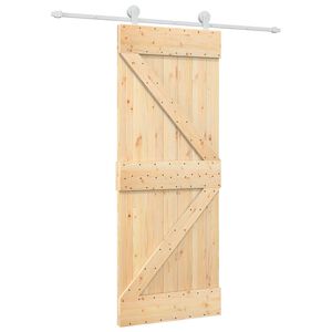 vidaXL Drzwi przesuwne 80 x 210 cm Lite drewno sosnowe