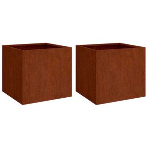 vidaXL Donice, 2 szt., 32x30x29 cm, stal kortenowska