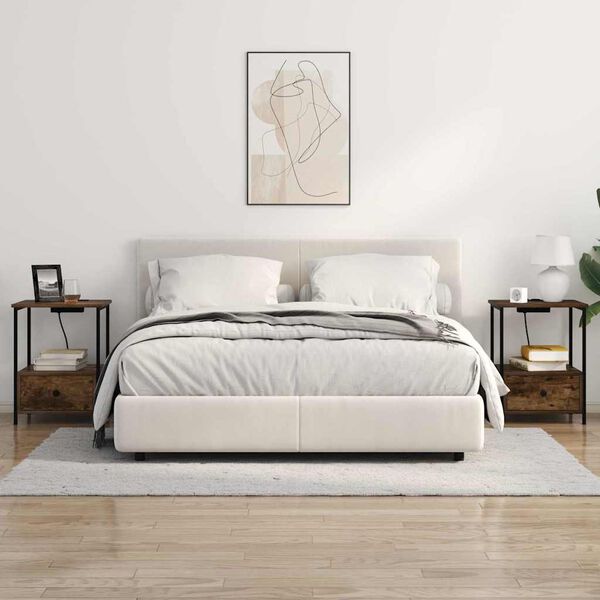 vidaXL Szafka Nocna z szufladą 2 pcs Dąb wędzony 42 x 41 x 56 cm