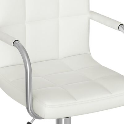 vidaXL Obrotowe krzesło stołowe, białe, obite sztuczną skórą