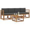 vidaXL Zestaw sof na zewnątrz z poduszką 5 pcs Naturalny i Antracytowy