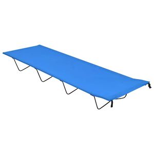 vidaXL Ł&oacute;żko polowe, 180x60x19 cm, tkanina Oxford i stal, niebieskie