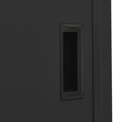 vidaXL Szafa biurowa z przesuwnymi drzwiami, antracytowa, 90x40x180 cm