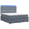 vidaXL Ł&oacute;żko z box spring LED z materacem ciemnoszary 200 x 200 cm