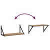 vidaXL P&oacute;łki ścienne z p&oacute;łką 2 pcs Dąb rzemieślniczy 60 x 25 x 25,5 cm