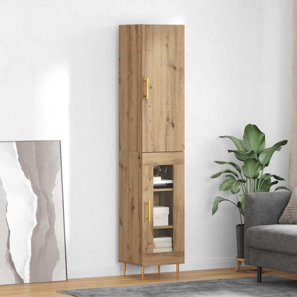 vidaXL Highboard 2 pcs Dąb rzemieślniczy Materiał drewnopochodny